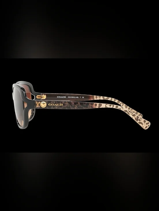 Coach Black Frame Sunglasses with Brown Gradient Lenses - Picture 3 of 8